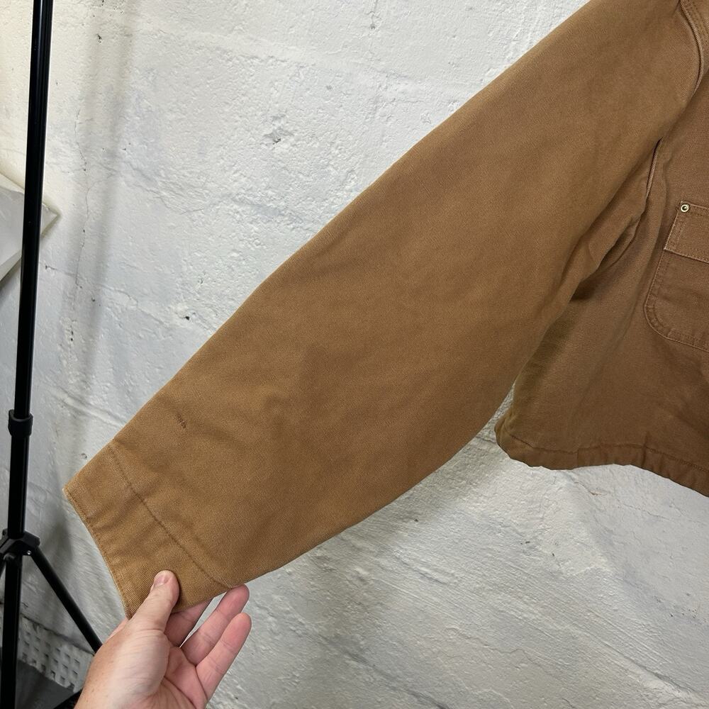 Y2K Cropped Carhartt Blanket-Lined Chore Coat “Brown” C001 - Picture 9 of 13